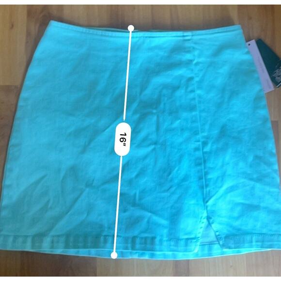 Wild Fable Notch Front Seamed Denim Mini Skirt Light Aqua Blue Women’s 6 NWT - Picture 5 of 5